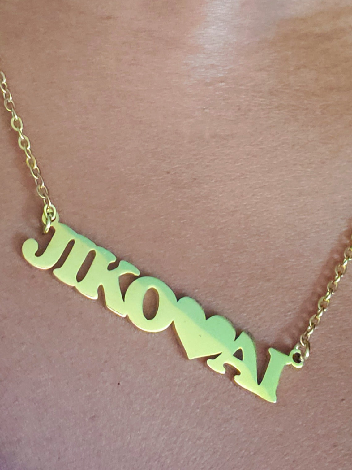 Jiko Ai name plate necklace
